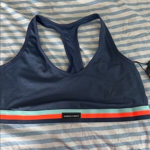 Savage X Fenty Blue Racerback Bra with Striped Band